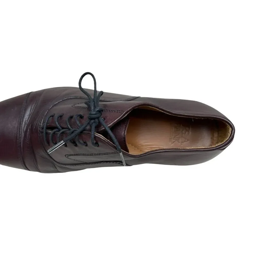 Jos. A. Bank Mens Oxford Shoes Brown Leather Lace‎ Up Cap Toe Cushioned Size 8M